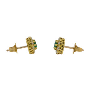 K420.2 Emerald and diamond cluster earrings end