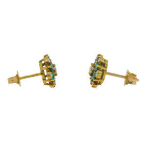 P406.2 Emerald and diamond cluster earrings end
