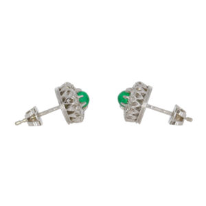 P418.2 Emerald and diamond cluster earrings end