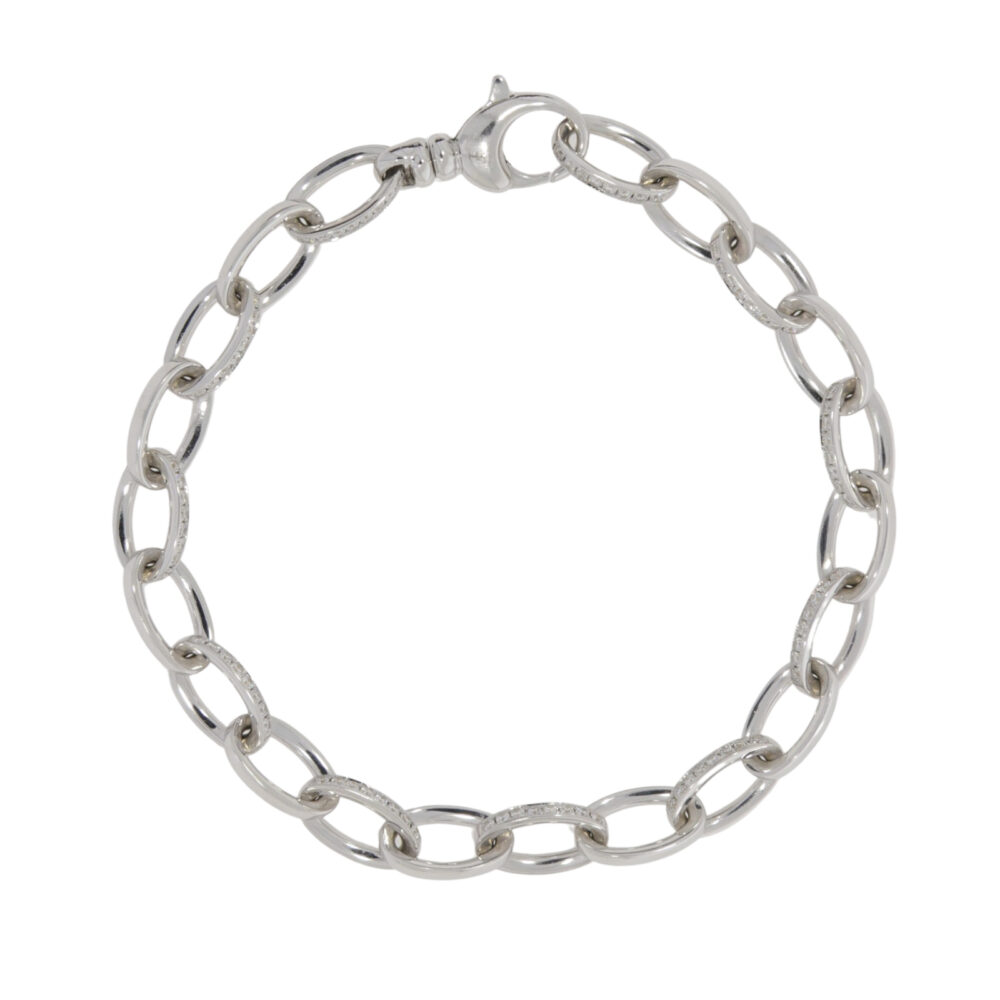 Diamond set Theo Fennell 18ct white gold link bracelet