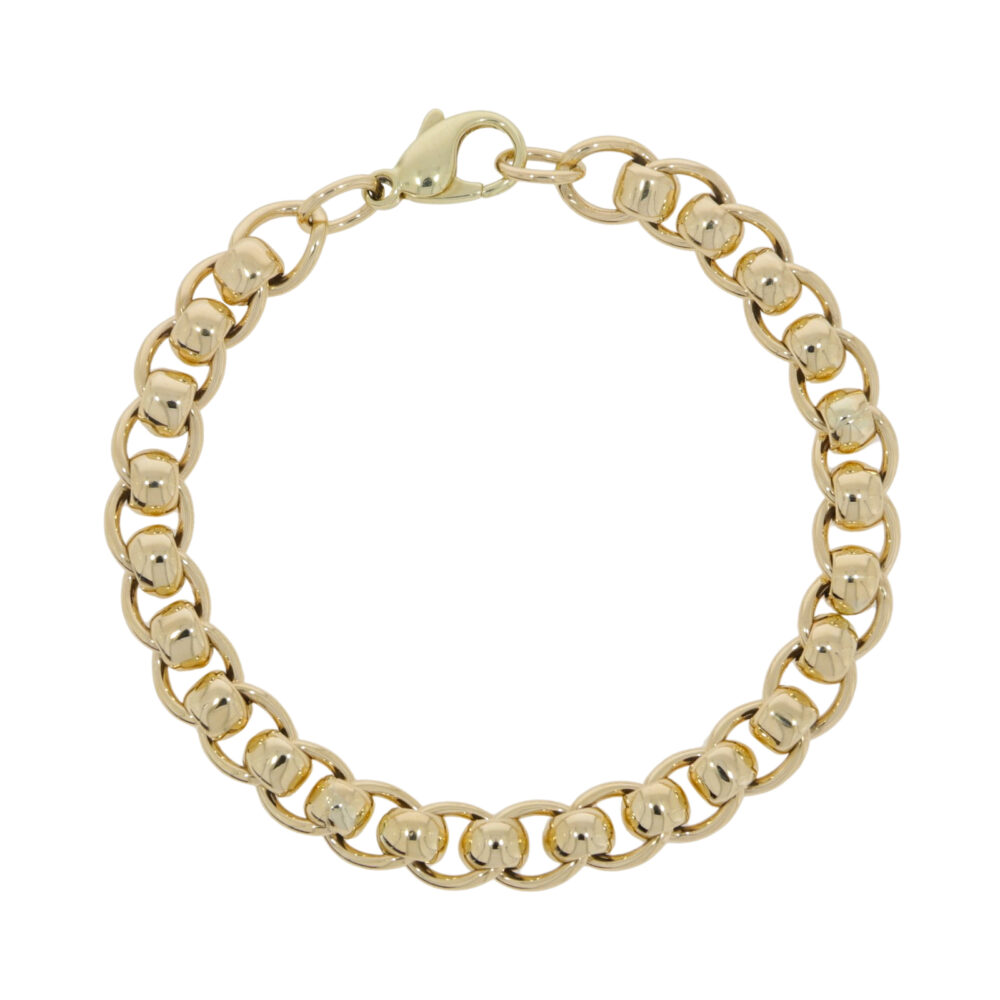 9ct yellow gold roller link bracelet