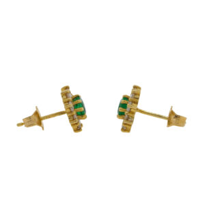 W412.2 Emerald and diamond cluster earrings end