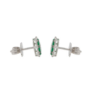 L415.2 Emerald and diamond cluster earrings end