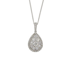 N265.5 Diamond pear shaped cluster platinum pendant