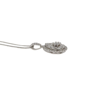 N265.5 Diamond pear shaped cluster platinum pendant side