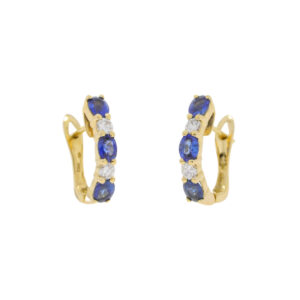 R422.2Sapphire and diamond hoop earrings side