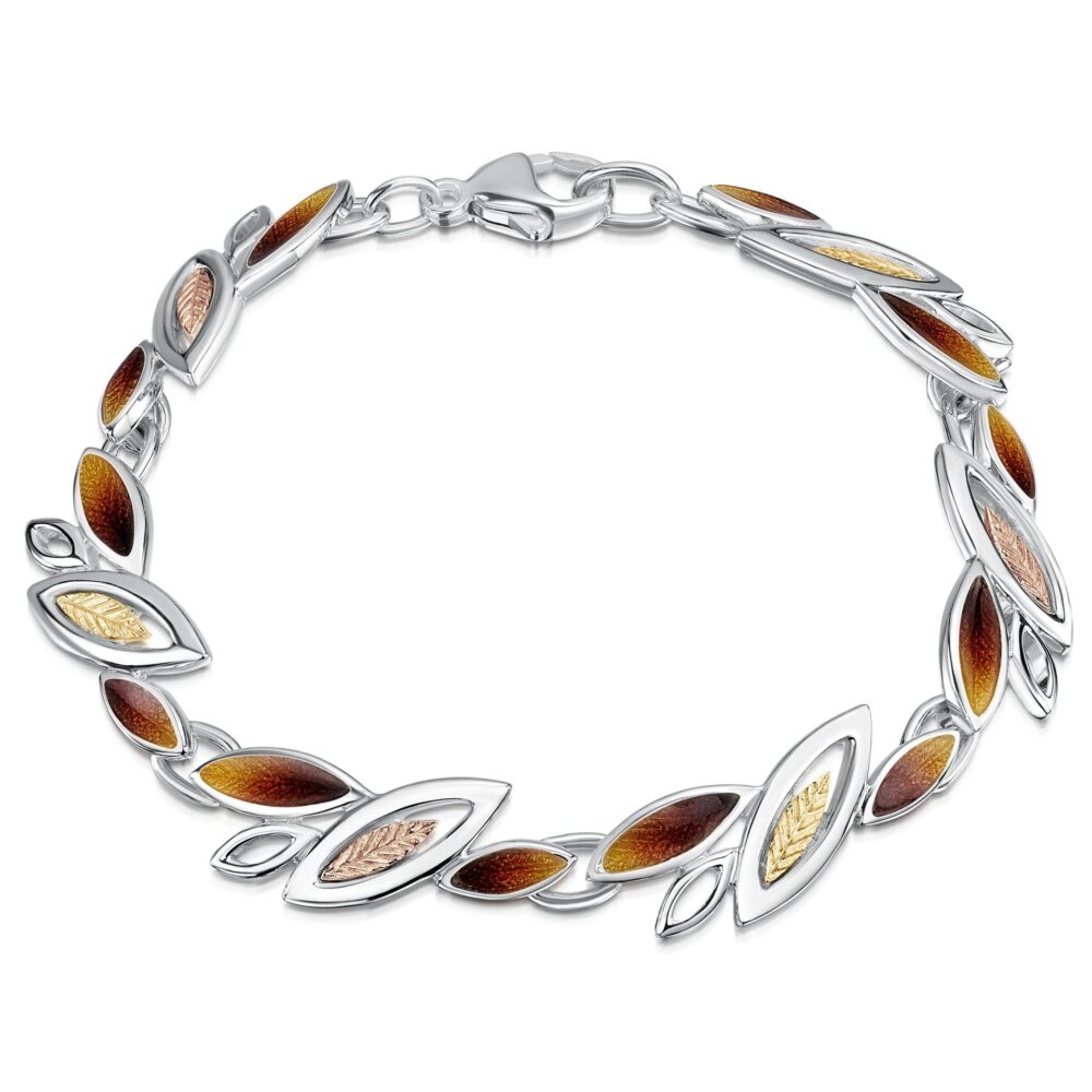 Sheila Fleet Silver, Enamel & 9ct god Seasons Bracelet