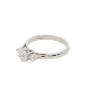 H38.4 Diamond three stone ring side 2