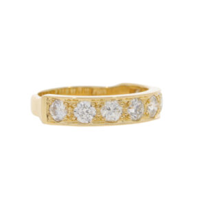 K87:4 Diamond 8 stone haf eternitry ring side