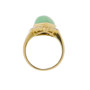Q154.4 Jade and diamond pearshaped cluster ring top