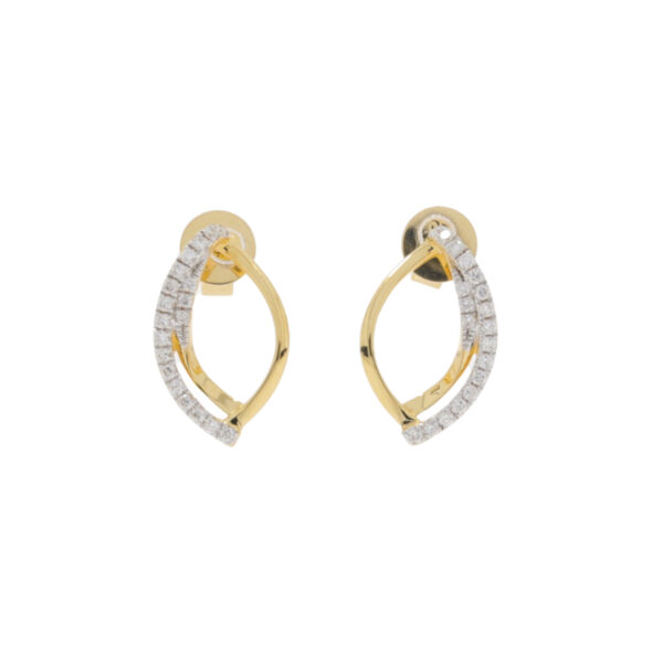 Diamond fancy open drop earrings, 18ct yellow gold mounts