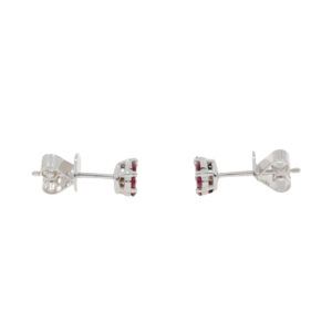 E424.2 Ruby and diamond inverted cluster earrings end