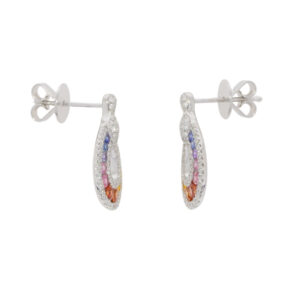 F424.2 Multi coloured sapphire and diamond drop earrings end