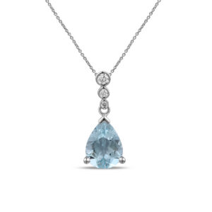 T269.5 Aquamarine and diamond drop pendant