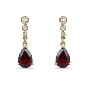 Y424.2 Garnet and diamond drop earrings
