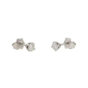 Q423.2 Diamond single stone earrings side