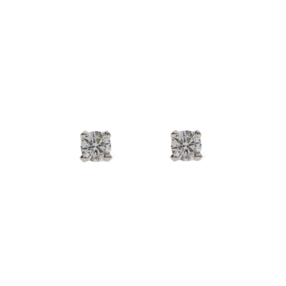 Diamond single stone certificated earrings 0.62ct, 18ct white gold mounts