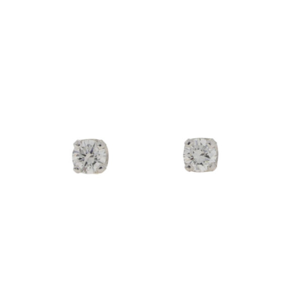 Diamond single stone solitaire earrings 0.40ct approx. 18ct white gold mounts