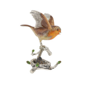 13463 Robin and baby on branch side