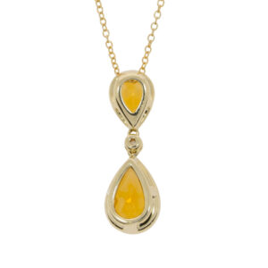 Q270.5 Citrine and diamond drop pendant back