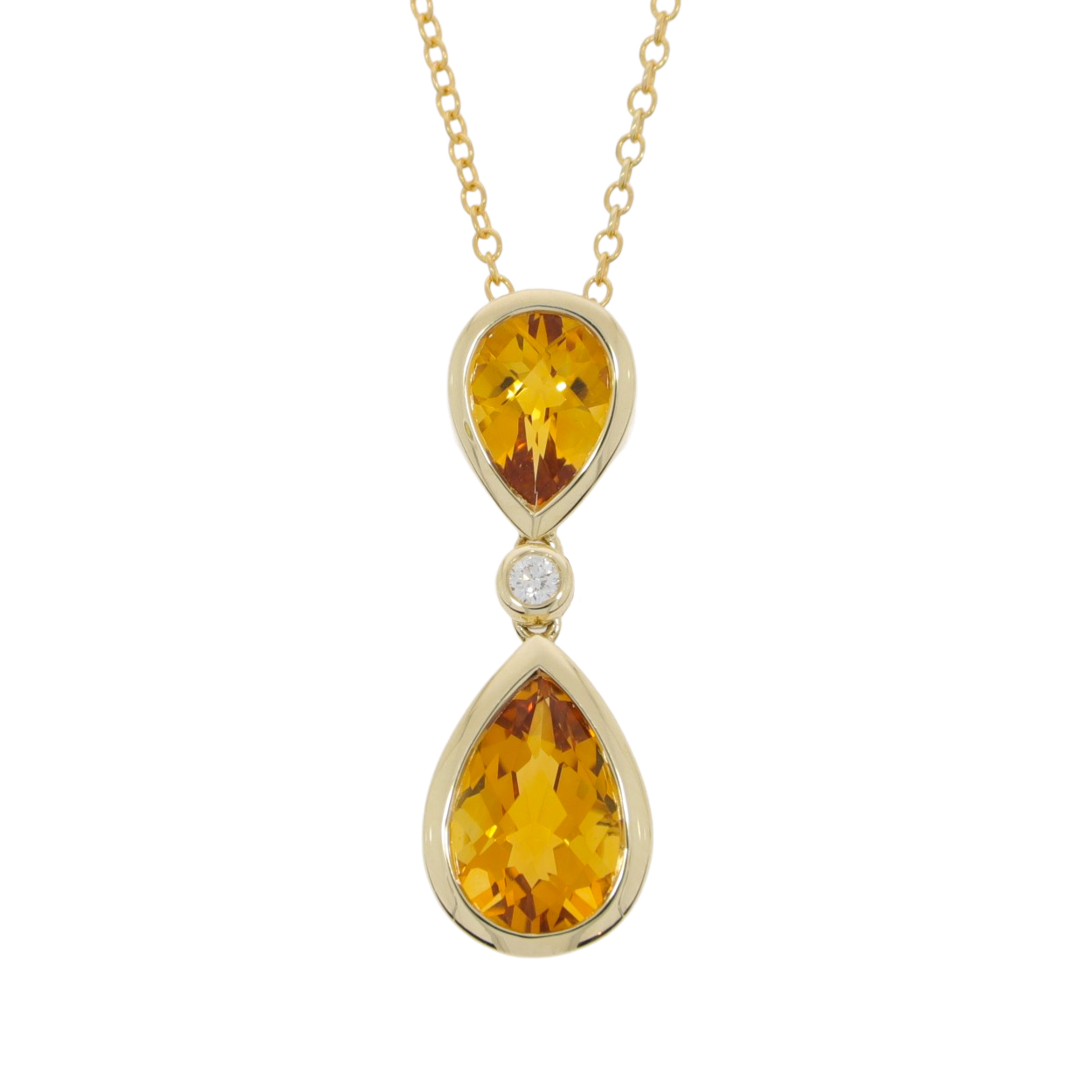 Q270.5 Citrine and diamond drop pendant