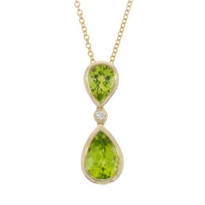 Q270.5 Peridot and diamond drop pendant