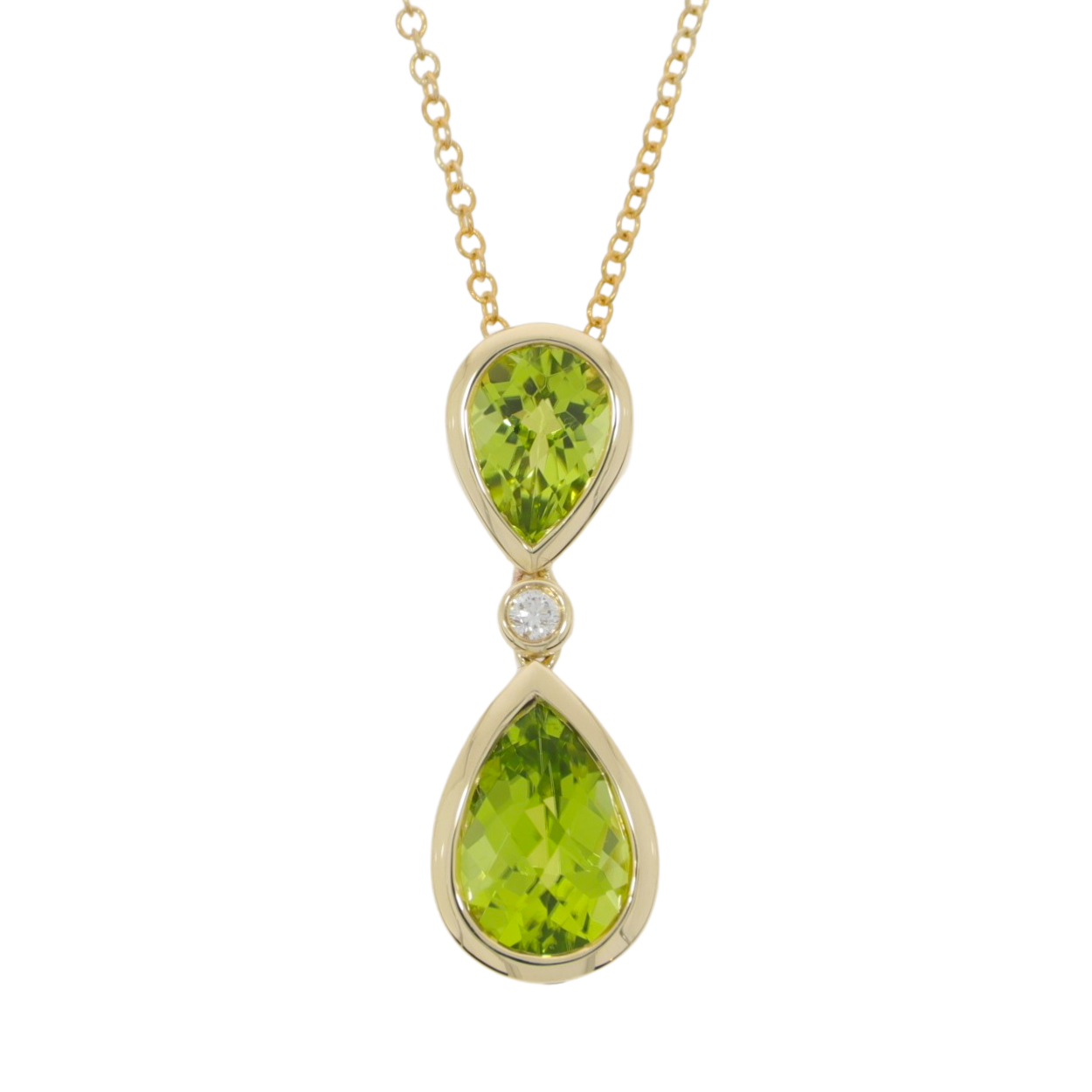 Q270.5 Peridot and diamond drop pendant