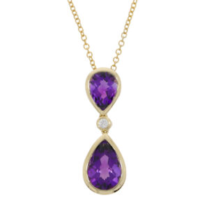 R270.5 Amethyst and diamond drop pendant