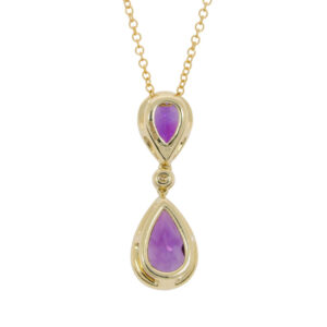 R270.5 Amethyst and diamond drop pendant back