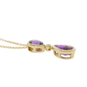 R270.5 Amethyst and diamond drop pendant side