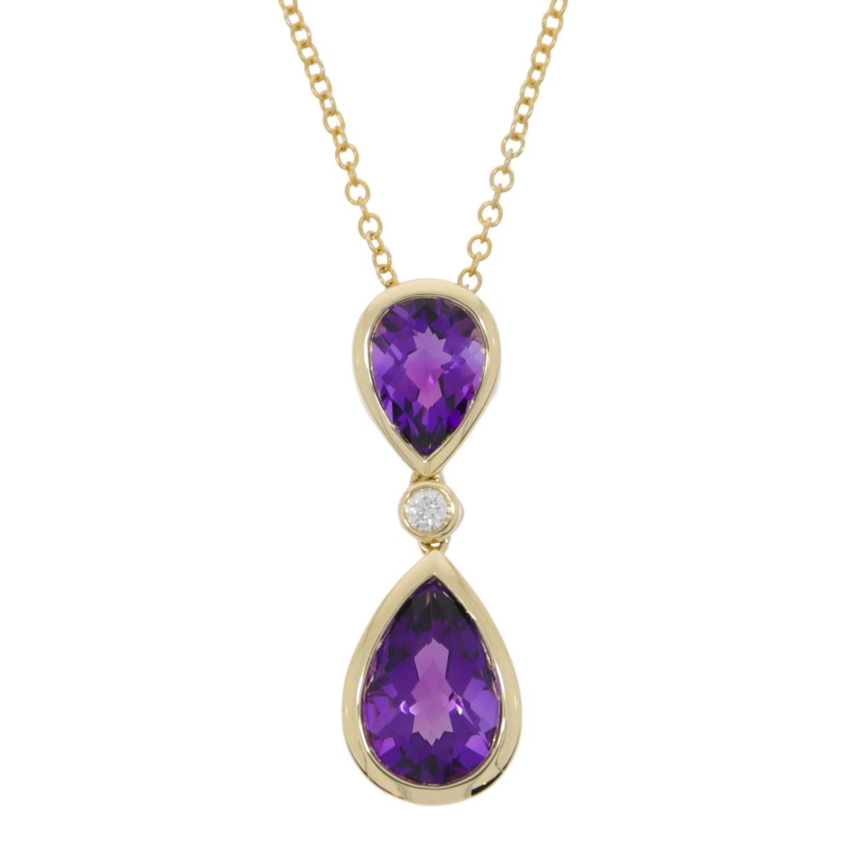 R270.5 Amethyst and diamond drop pendant