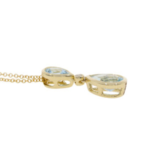 R270.5 Blue Topaz and diamond drop pendant side