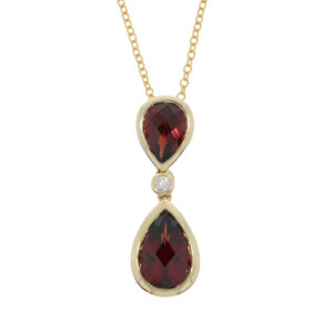 S270.5 Garnet and diamond drop pendant