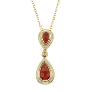S270.5 Garnet and diamond drop pendant back