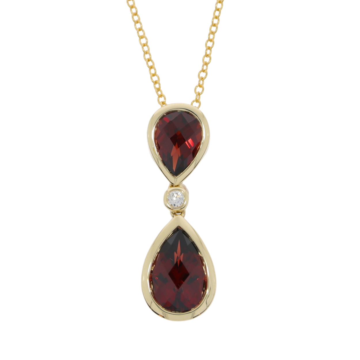 S270.5 Garnet and diamond drop pendant