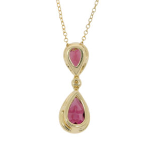 S270.5 Rhodolite Garnet and diamond drop pendant back