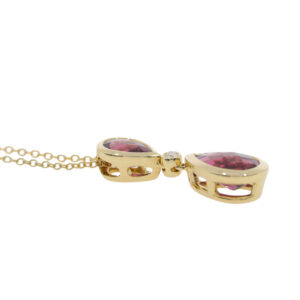 S270.5 Rhodolite Garnet and diamond drop pendant side