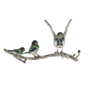 13370 Great Tits on a branch back