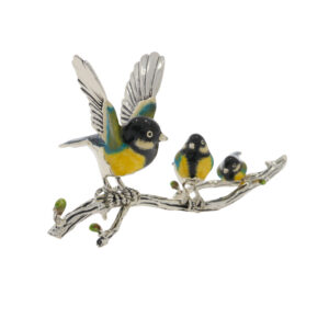 13370 Great Tits on a branch side 2