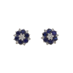 A426.2 Sapphire and diamond cluster earrings