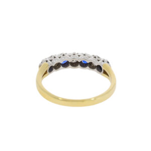 A93.4 Sapphire and diamond 7 stone eternity ring back