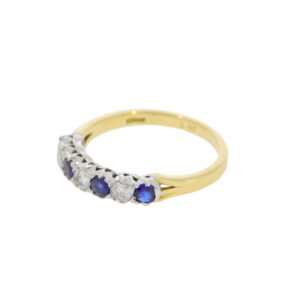 A93.4 Sapphire and diamond 7 stone eternity ring side 2