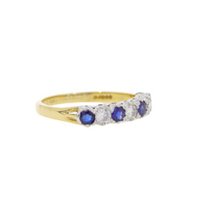 A93.4 Sapphire and diamond 7 stone eternity ring side