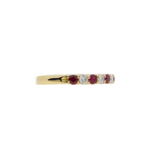 B94.4 Ruby and diamond 9 stone half eternity ring side