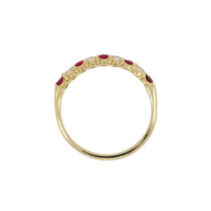B94.4 Ruby and diamond 9 stone half eternity ring top