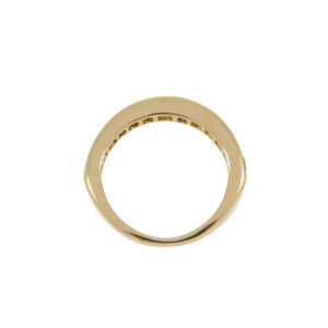 D94.4 Sapphire and diamond baguette and square half eternity ring top