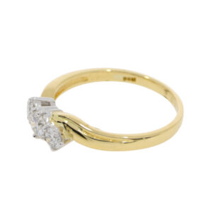 L38.4 Diamond 3 stone crossover ring side 2