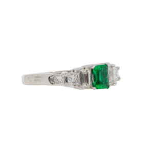 M130.4 Emerald and diamond ring side