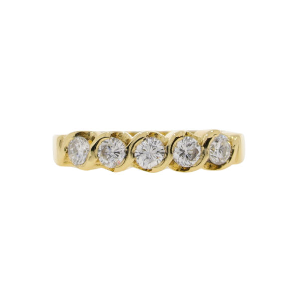 Diamond five stone ring 0.50ct, 18ct gold mount