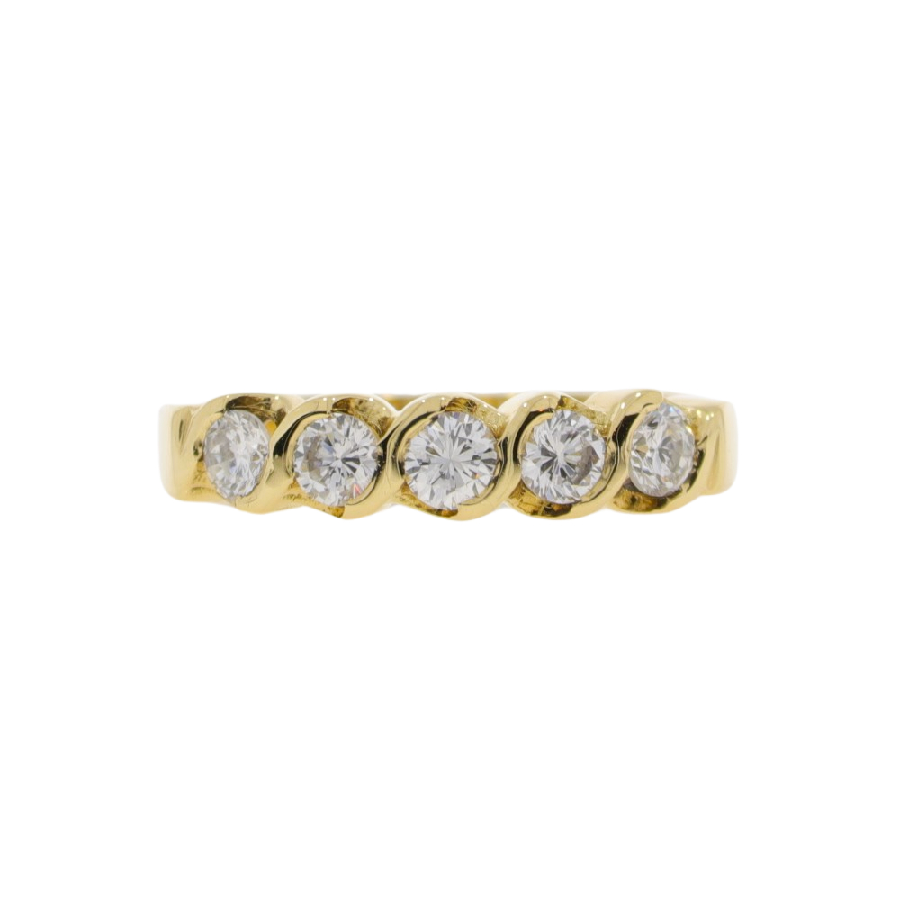 Diamond five stone ring 0.50ct, 18ct gold mount